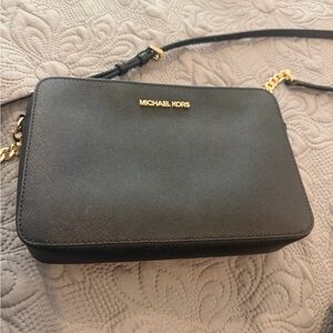 Michael Kors Black Crossbody with Gold Hardware